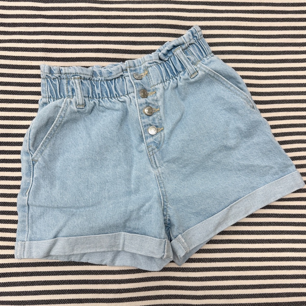 Forever 21 Kids High Waist Light Blue Denim Shorts